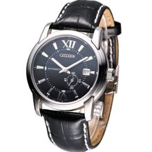 Citizen Automatic Mechanical Sapphire Dress Watch Black Leather Nj0050-00e Japan