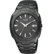 Citizen Eco-Drive Bracelet Mens Black Stainless Steel Watch