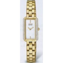 Citizen Eco Drive Gold Silhouette Crystal Watch (25x15 Mm Case)