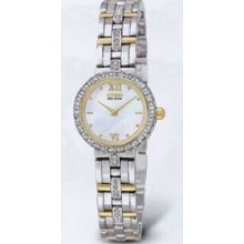 Citizen Eco Drive Ladies` Wide Band Silhouette Crystal Watch (21 Mm Case)