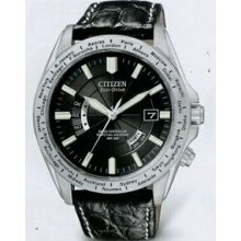 Citizen Eco-drive Limited Edition World Perpetual A-t Watch W/ Black Strap