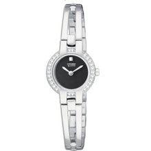 Citizen Eco-Drive Silhouette Crystal Bangle Ladies Stainless Steel Watch