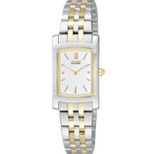 Citizen EG3134-58A Watch Eco-Drive Stiletto Ladies - White Dial Stainless Steel Case Quartz Movement