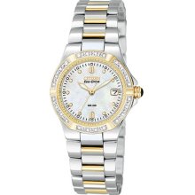 Citizen Ew0894-57d Women's Watch Two Tone Riva Eco-drive With Diamonds Mop Dial