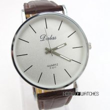 Classical Gentle Men's Analog Leather Strap Wrist Quartz Watch