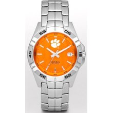 Clemson Tigers Fossil Watch Mens Three Hand Date wristwatch Li2734