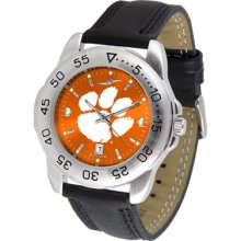 Clemson Tigers Sport Leather Band AnoChrome-Men's Watch