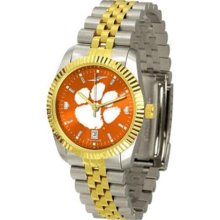 Clemson University Tigers Men's Stainless Steel Alumni Dress Watch