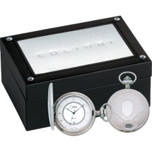 Colibri swiss quartz stainless steel date pocket watch