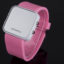 Color Led Digital Sport Wrist Watch Date Calendar Mirror Men Women Silicone Gel
