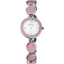 Contrast Bezel Bracelet Watch-pink