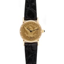 Corum $5 18k Yellow Gold Coin Ladies Watch