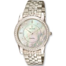 Croton Mens Swiss 0.45ct. Diamond Bezel Mother of Pearl Dial