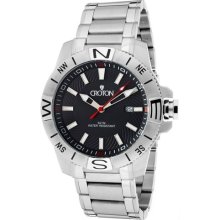 Croton Watches Men's Aquamatic Black Dial Stainless Steel Stainless S