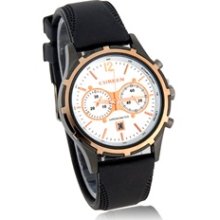 CURREN 8066 Round Dial PU Leather Band Men's Wrist Watch with Calendar