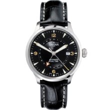 Davosa Men's Automatic Watch With Black Dial Analogue Display And Black Leather Strap 16147554