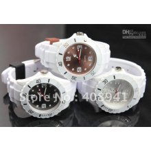 Dhl Shipping+4.3cm Dial,white Strap Color Dial,13 Colors Fashion Jel