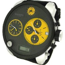 DIESEL BLACK CANVAS STRAP 50M MENS WATCH