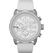 Diesel Ladies White Chronograph Leather Strap DZ5330 Watch