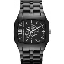 Diesel Mens Analog Plastic Watch - Black Bracelet - Black Dial - DZ1549