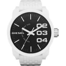 Diesel Watch Mens Dz1518 Oversized White Plastic Black Dial