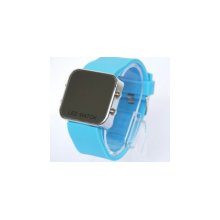 digital led mirror watch, silicon led watch, sport watch, fashion unis