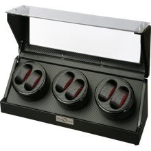 Diplomat 6 Watch Winder, Black Carbon Fiber