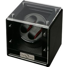 Diplomat Dual Watch Winder -- Black Carbon Fiber