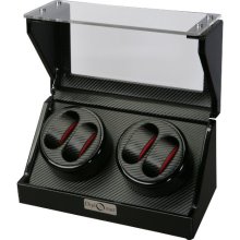 Diplomat Quad Black Watch Winder, Carbon Fiber