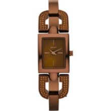 Dkny Ladies Brown Ion Plated Bangle Bracelet Watch Ny8468