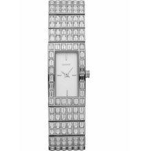 DKNY Womens Crystal Analog Stainless Watch - Silver Bracelet - White Dial - NY8299