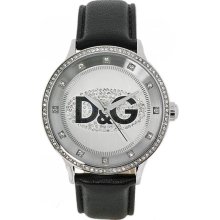 Dolce and Gabbana Ladies Stainless Steel Silver Dial with Crystals DW0503