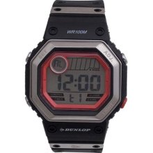 Dunlop Watches Men's Digital with Rubber Strap Digital Black Rubber S