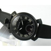 E639,parnis 48mm Pvd Case Black Dial Hand Winding Watch
