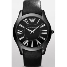 Emporio Armani Black Leather Mens Watch AR2059