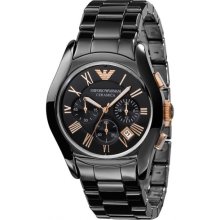 Emporio Armani Chronograph Black Ceramica Mens Watch AR1410