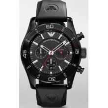 Emporio Armani Chronograph Black Rubber Mens Watch AR5948