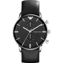 Emporio Armani Chronograph Leather Mens Watch Ar0397