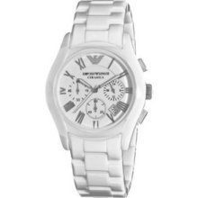 Emporio Armani - Ladies White Ceramic Chronograph Watch - Ar1404