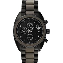 Emporio Armani Men's Sportivo AR5953 Grey Stainless-Steel Quartz Watch with Black Dial