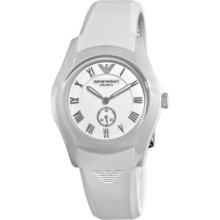 Emporio Armani Women s Quartz White Silicone Strap Watch