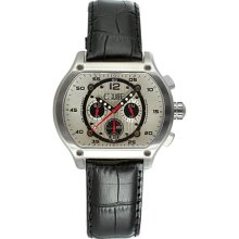 Equipe Dash Mens Watch White Dial; Leather Black Band - Equipe Watches