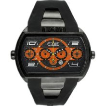 Equipe Dash XXL Men's Watch with Black Case and Black / Orange Dial