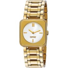 Esprit Ladies Gold Plated Quartz White Dial Designer Dress Watch Es104242004