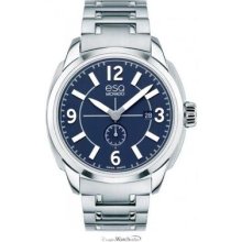 Esq Movado 07301409 Watch Excel Mens Blue Dial 7301409 Swiss Quartz 43mm