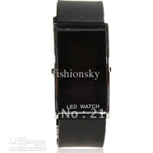 Exquisite Red Light Digital Display Led Wrist Watch With Rubber Watc