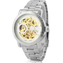 F03619 Fashion Automatic Mechanical Stainless Steel Men's Wrist Watch 98221