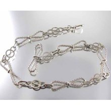 Fabulous vintage modernist sterling silver vintage watch chain