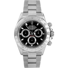 Factory Original Rolex Mens Stainless Steel Daytona Black Dial 116520 Mint