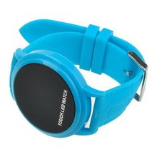 Fashion Blue Led Silicone Band Round Touch Screen Digital Wrist Watch